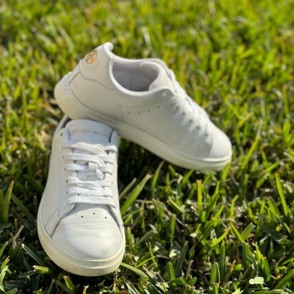 TORY BURCH Low Top Howell white leather sneaker Size 5.5 - Picture 6 of 15